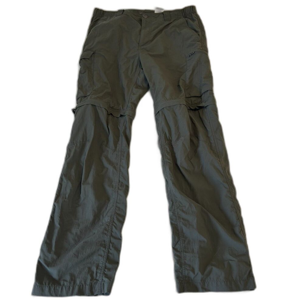 Columbia Omni Shade Sun Protection size 34x32 Green Zip Off Cargo Pants Gorpcore